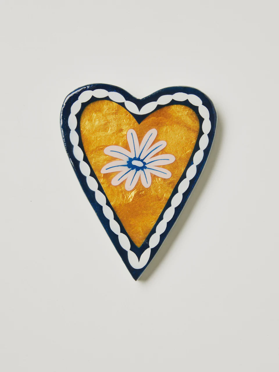 Wall Art Heart Flower Mustard