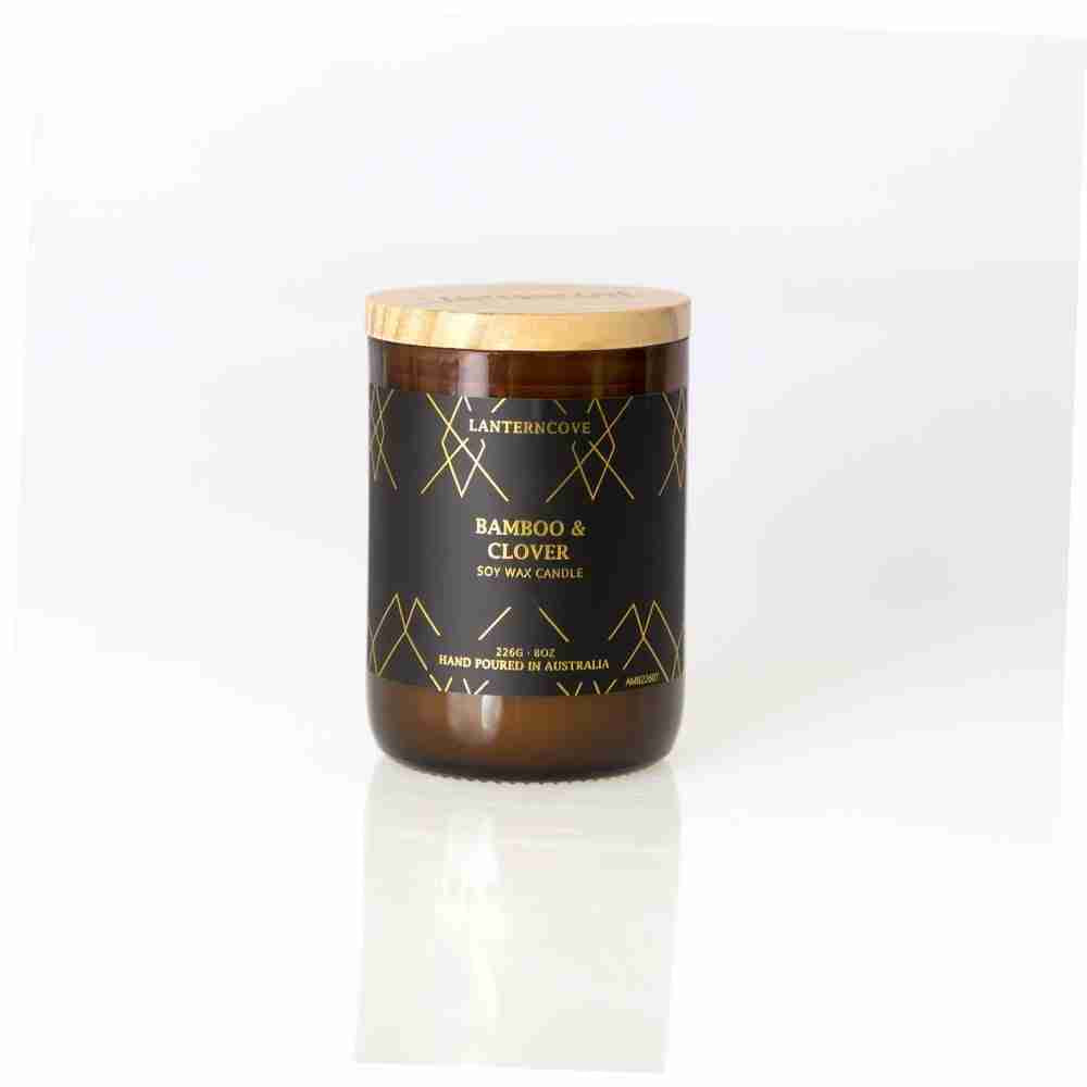 Amberesque Soy Wax Candle - Bamboo &amp; Clover