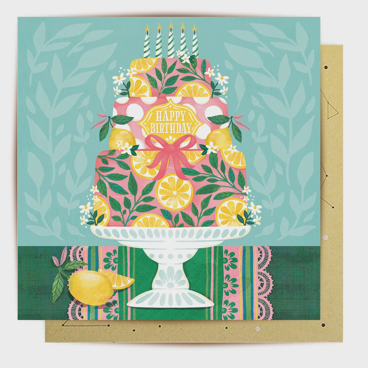 Lemon Birthday Cake Greeting Card