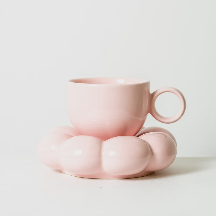 Lottie Mug &amp; Saucer Set - Pink