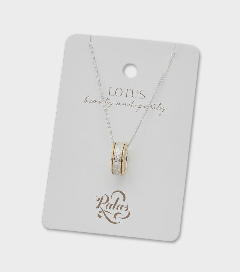 Lotus meditation spinning necklace