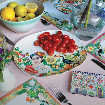 Oval Serving Dish Mexican Folklore