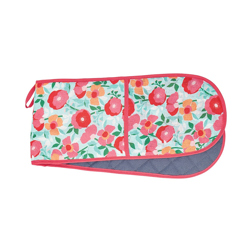 Double Oven Mitt - Sherbet Poppies