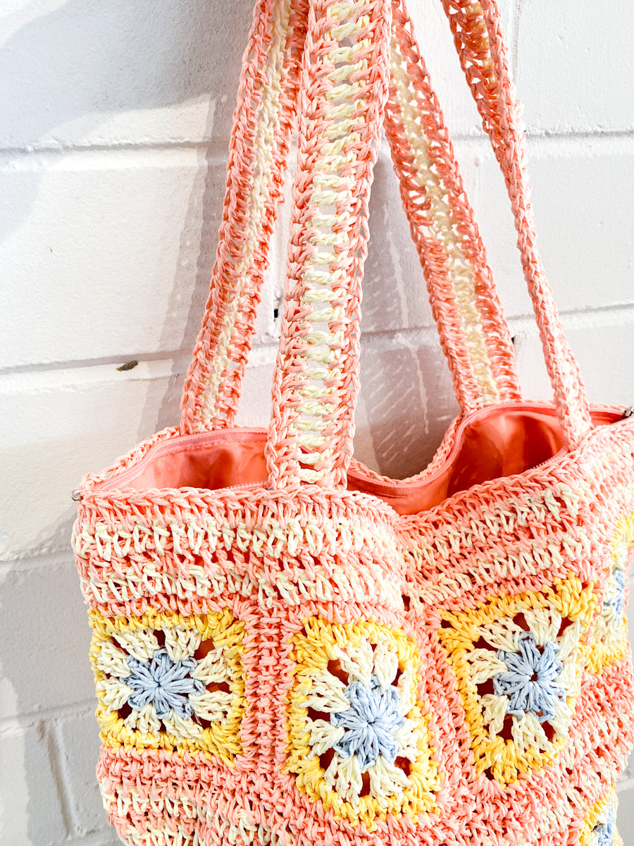 Petra Pastel Crochet Tote Bag