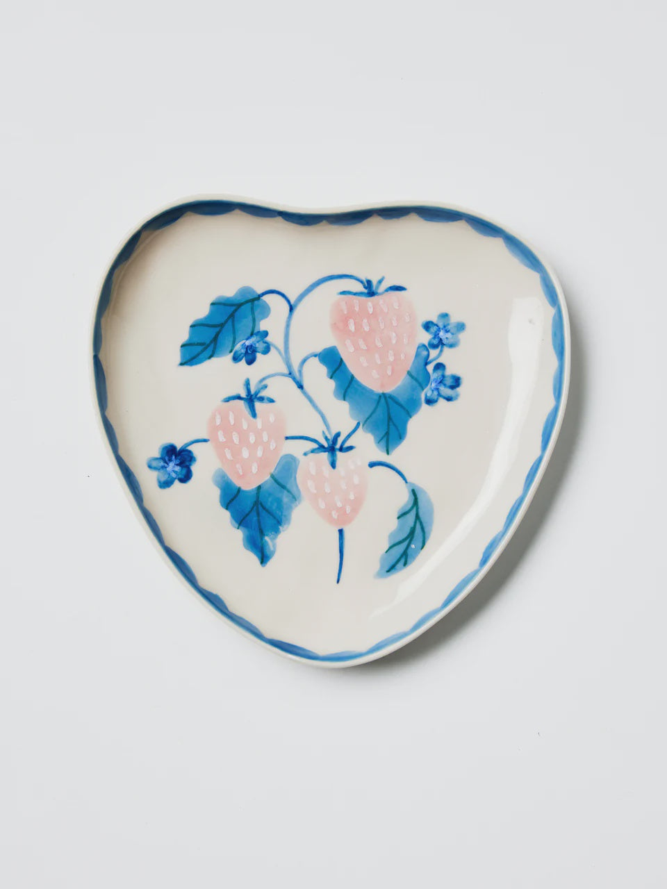 Ceramic Tray - Strawberry Heart Blue