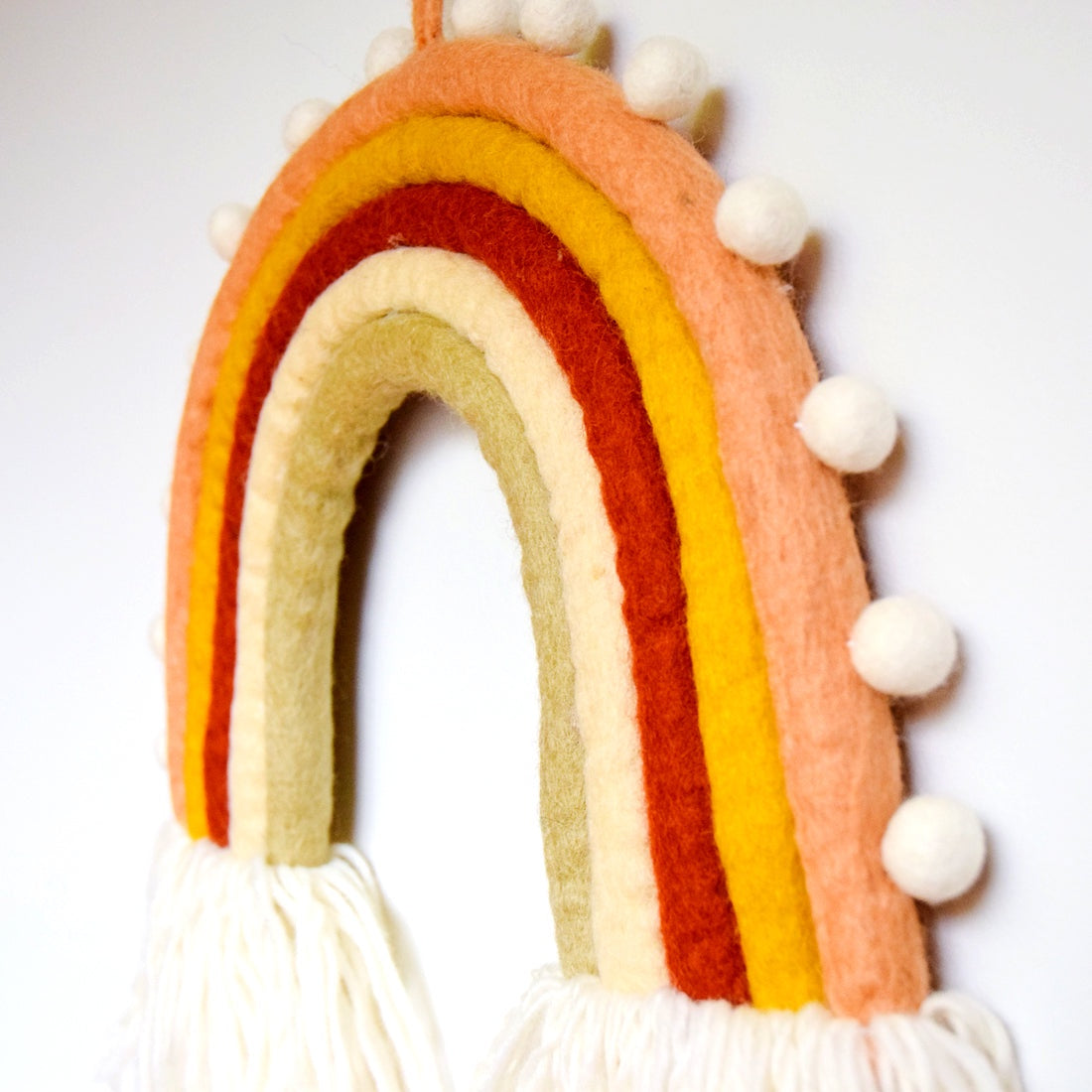 Rainbow with Pompoms Wall Hanging - Desert