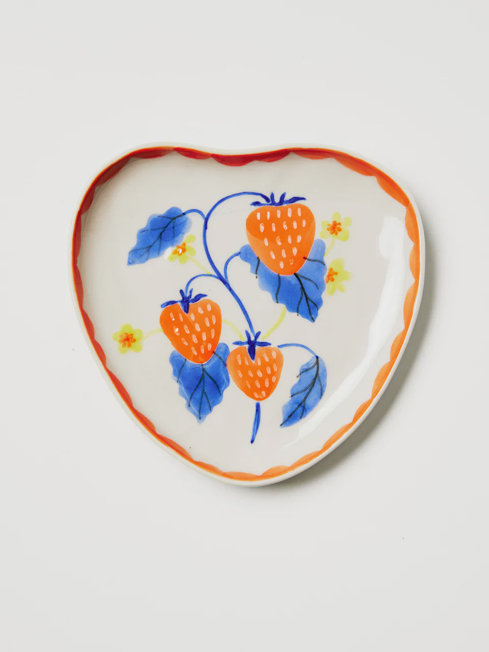 Ceramic Tray - Strawberry Heart Red