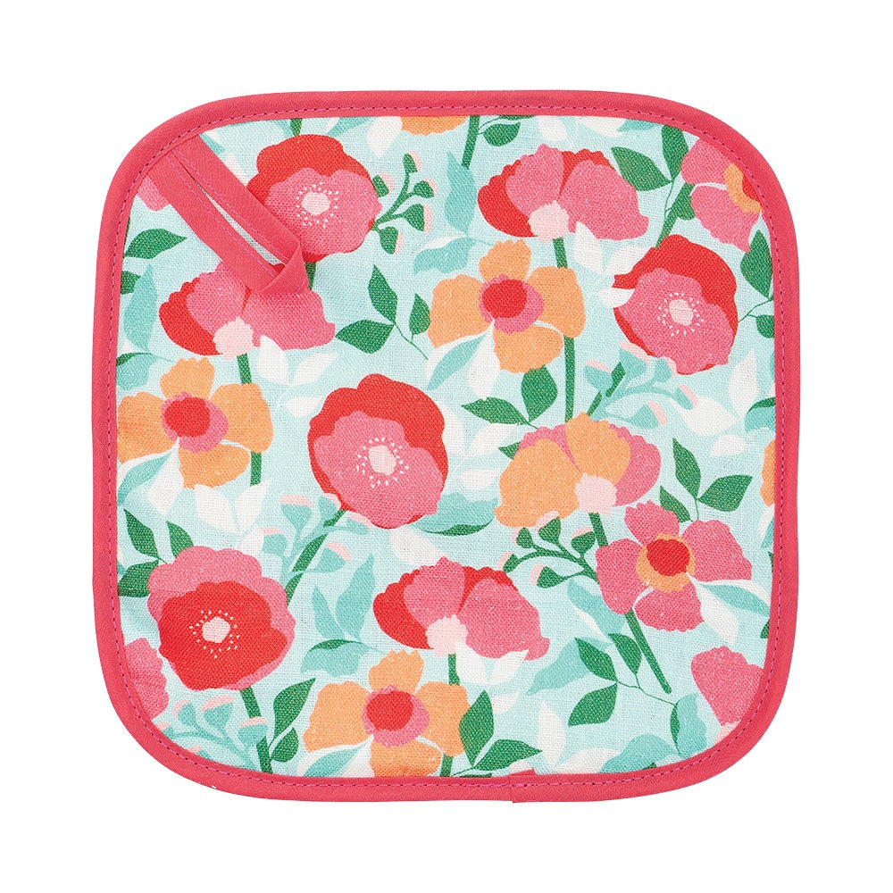 Pot Holder – Linen – Sherbet Poppies