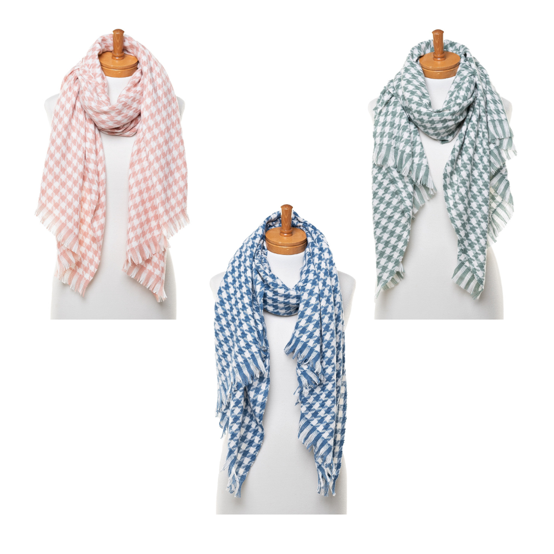 Houndstooth Scarf - Assorted Colours