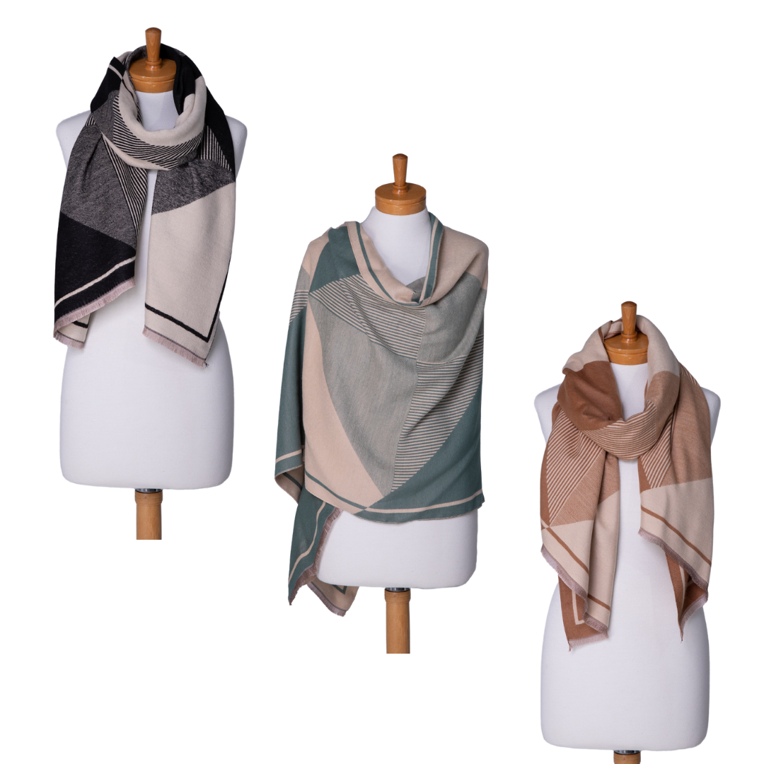 Reversible Sections &amp; Lines Scarf