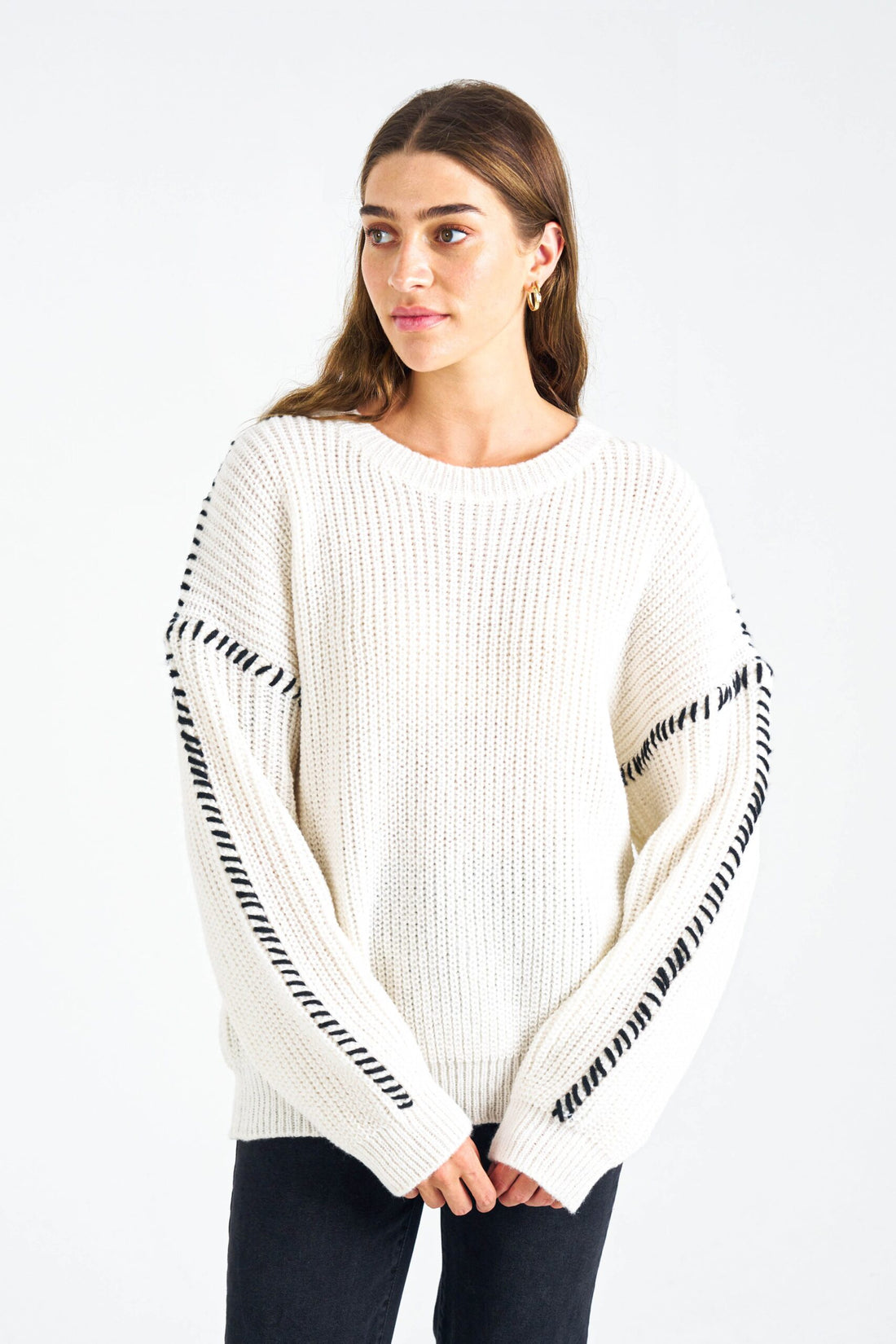 Gabriela Knit Top - White & Black