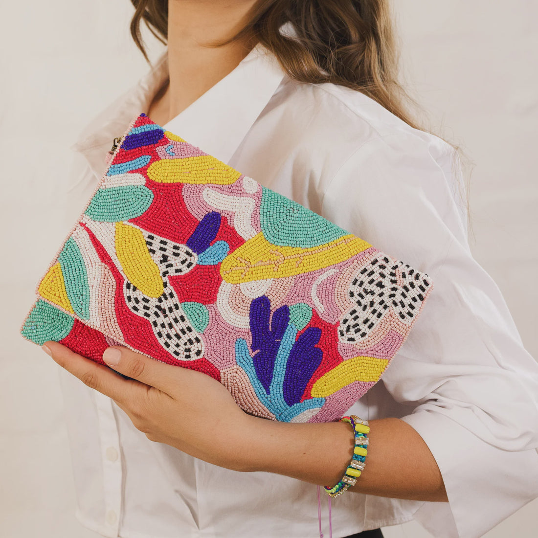 Abstract Beaded Clutch