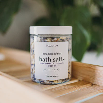 Botanical Infused Bath Salts Jar - Jasmine &amp; Lavender