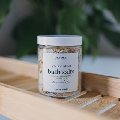 Botanical Infused Bath Salts Jar - Chamomile &amp; Coconut