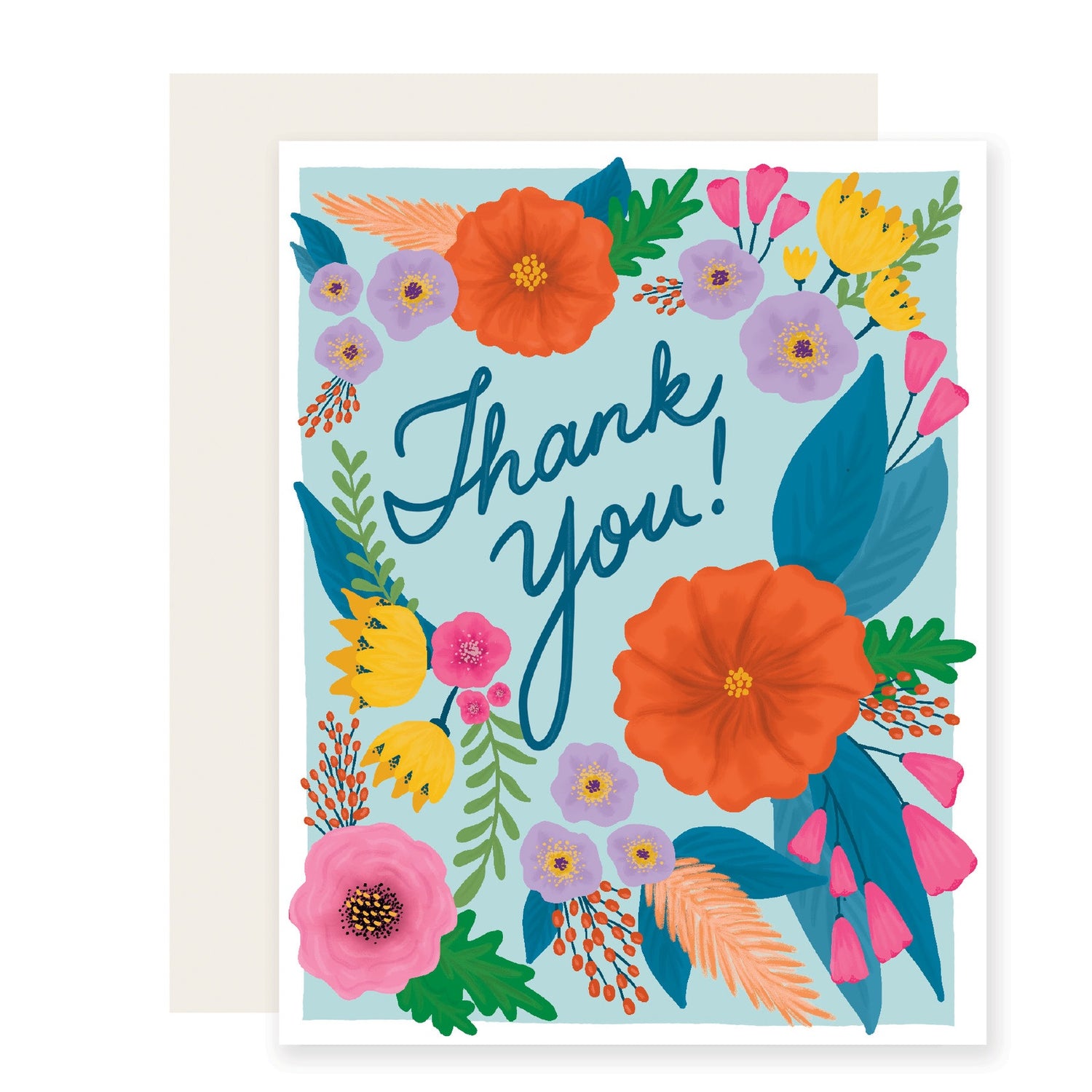 Bright Floral Thank You Greeting Card