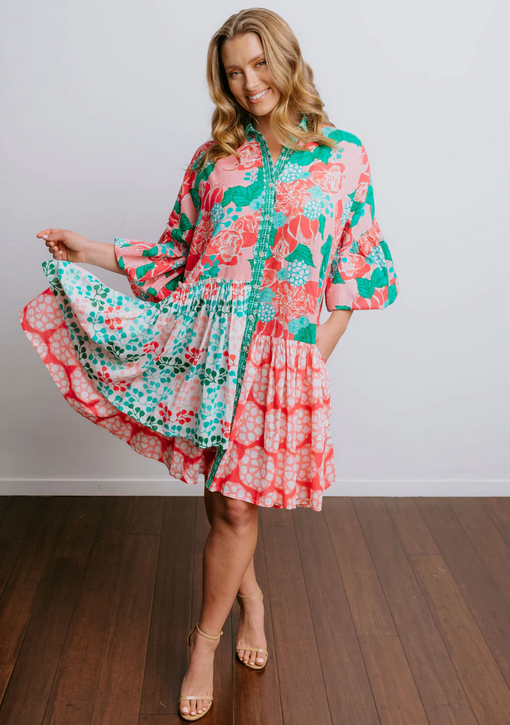 Bubblegum Poppy Mini Shirt Dress