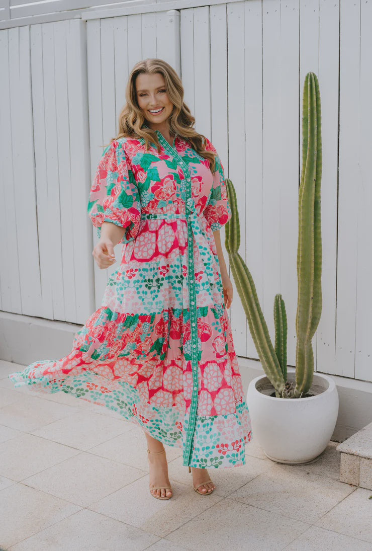 Bubblegum Poppy Maxi Dress