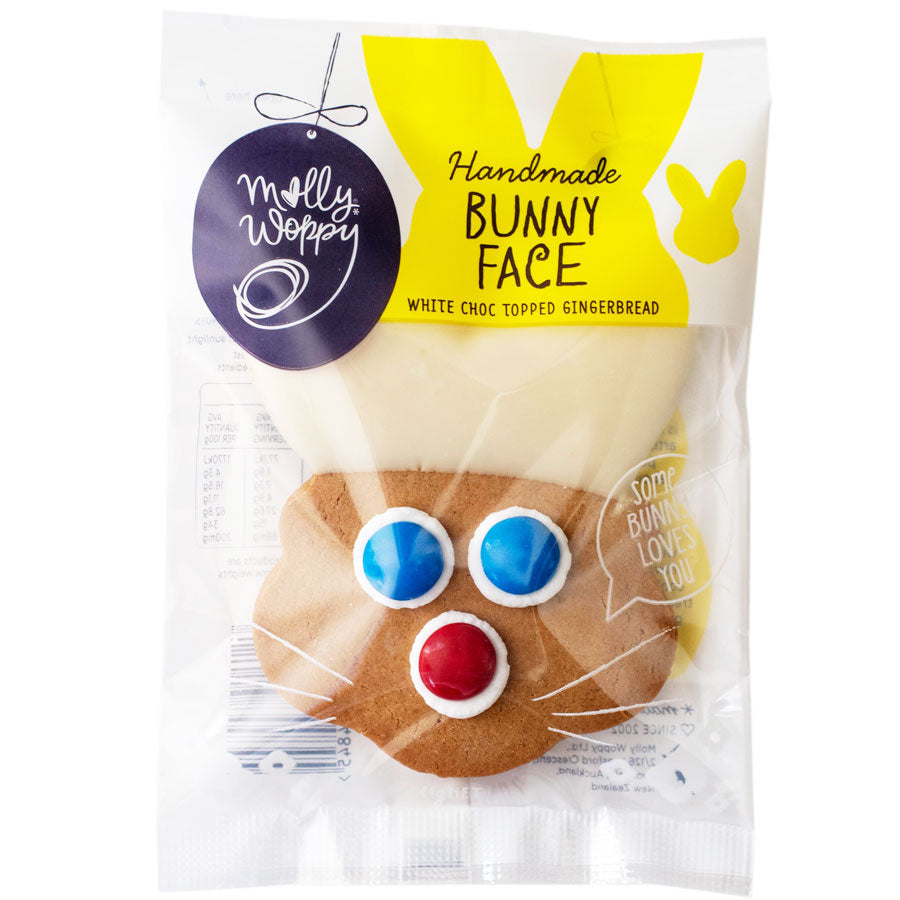 Molly Woppy White Choc Bunny Face Gingerbread 44g