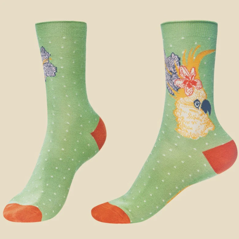 Cockatoo Sage Ladies Ankle Socks