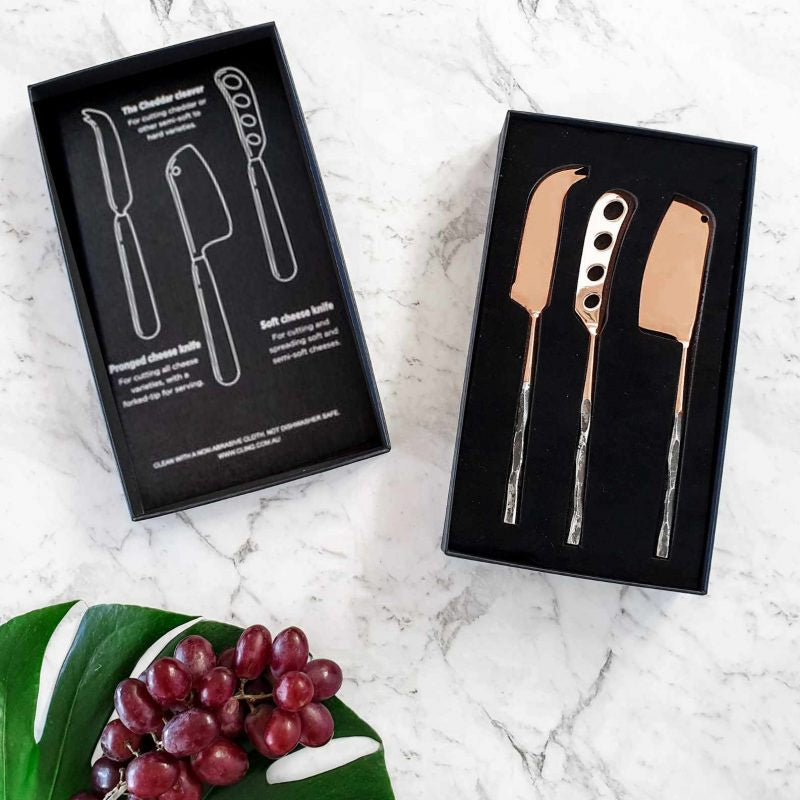 Copper Cheese Knife 3 Piece Set