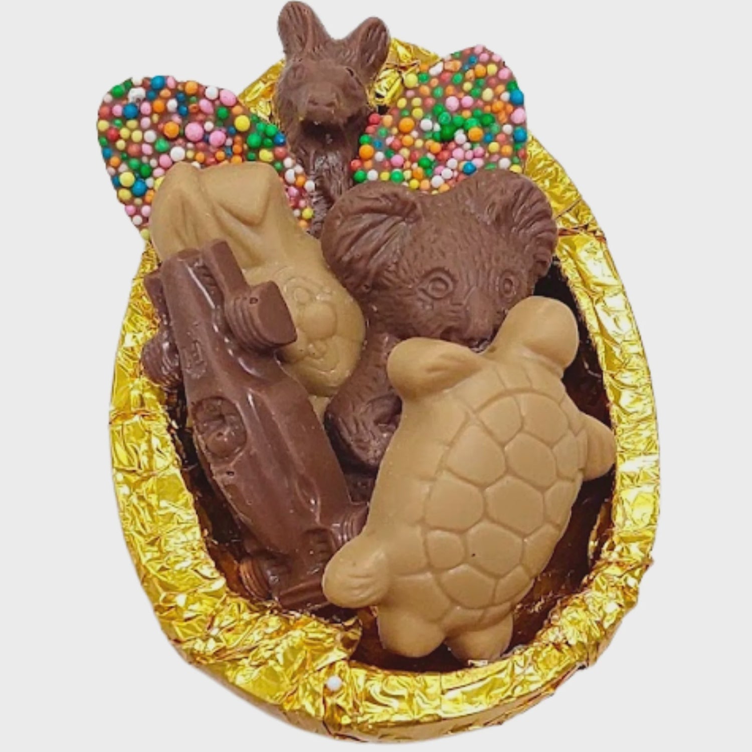 Milk Chocolate Half Easter Egg With Mixed Chocolates