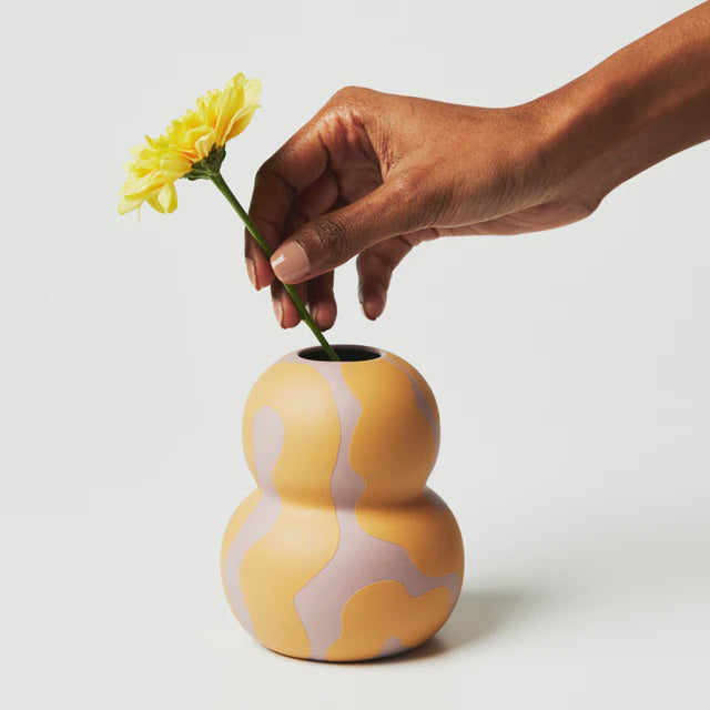 Jones & Co Happy Vase Double Yellow