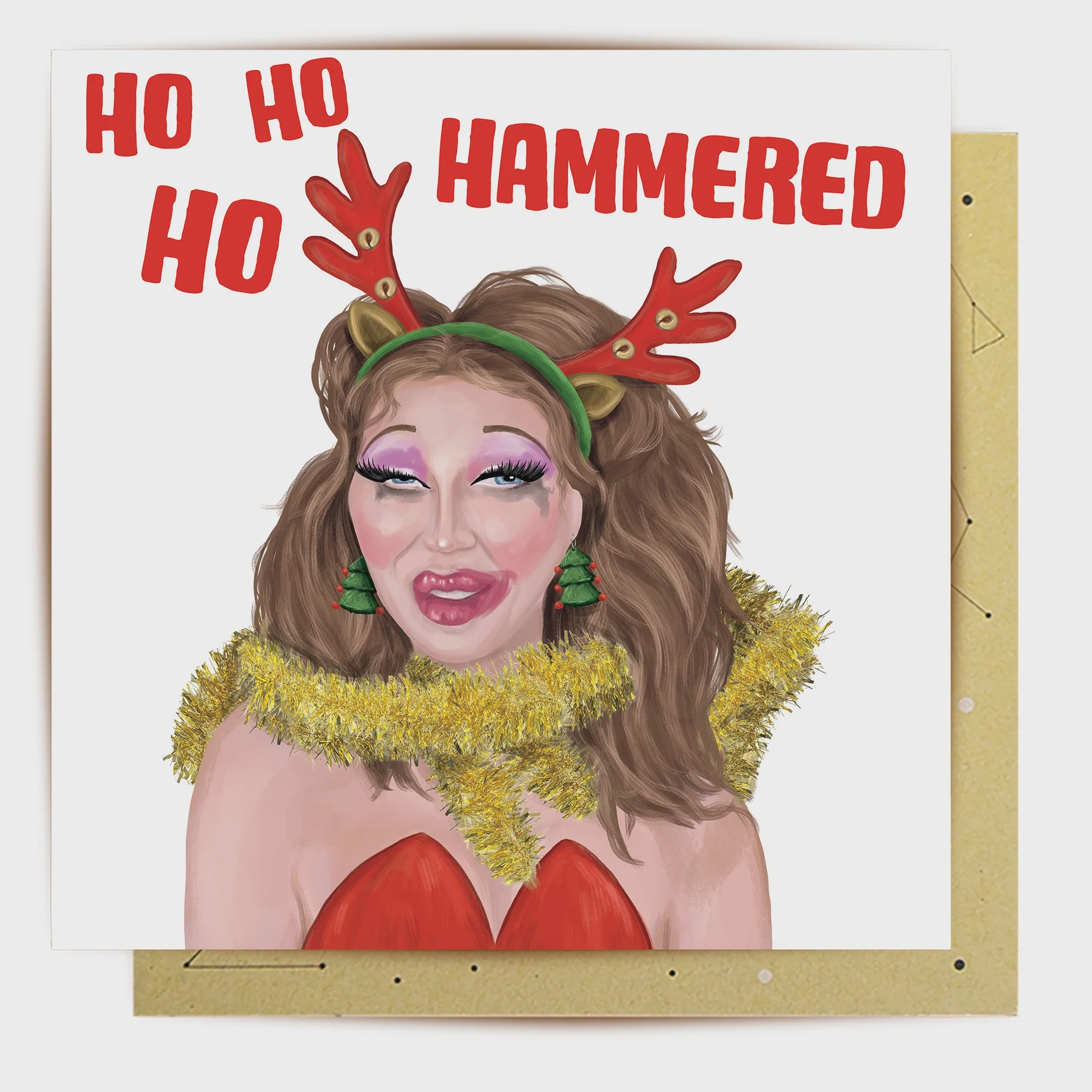 Ho Ho Ho Hammered Greeting Card