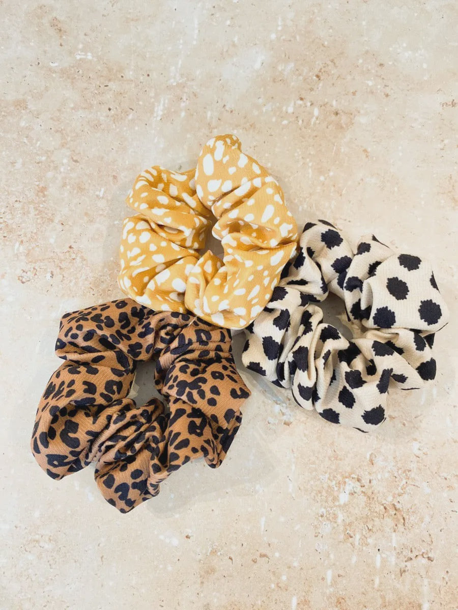 Leopard Scrunchie Set of 3