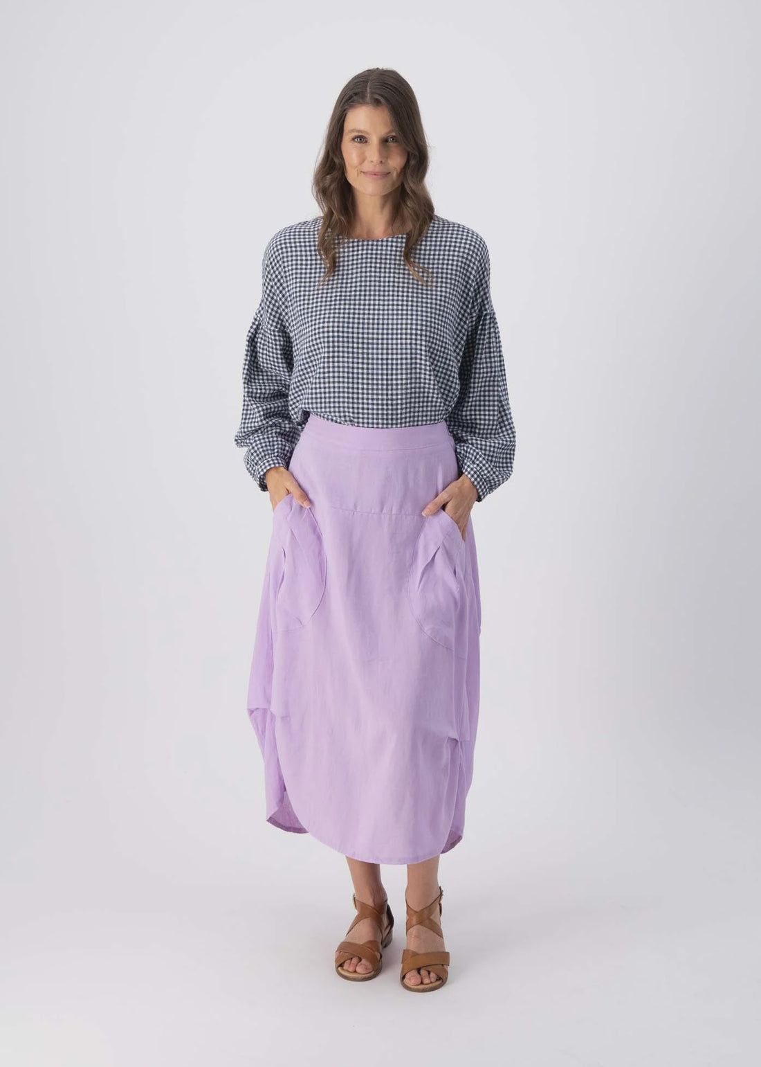 Milwaukee Luminary Skirt Lilac in Linen Blend