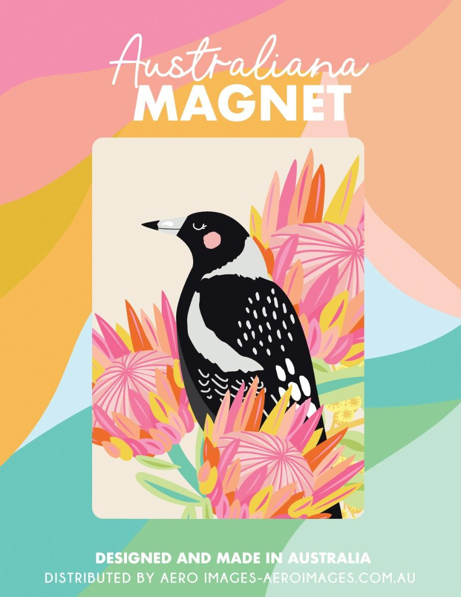 Australiana Fridge Magnet - Magpie