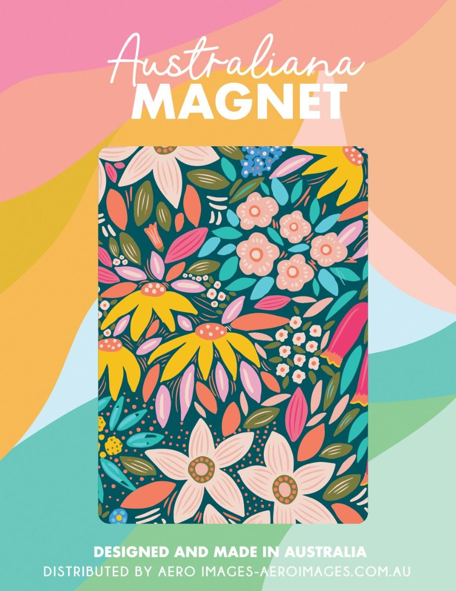 Australiana Fridge Magnet - Flannel Flowers