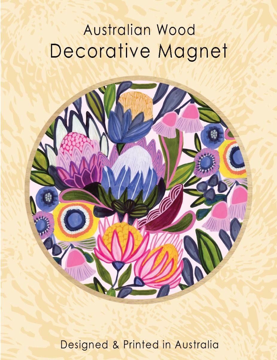 Australian Wood Magnet - Protea Magnifica