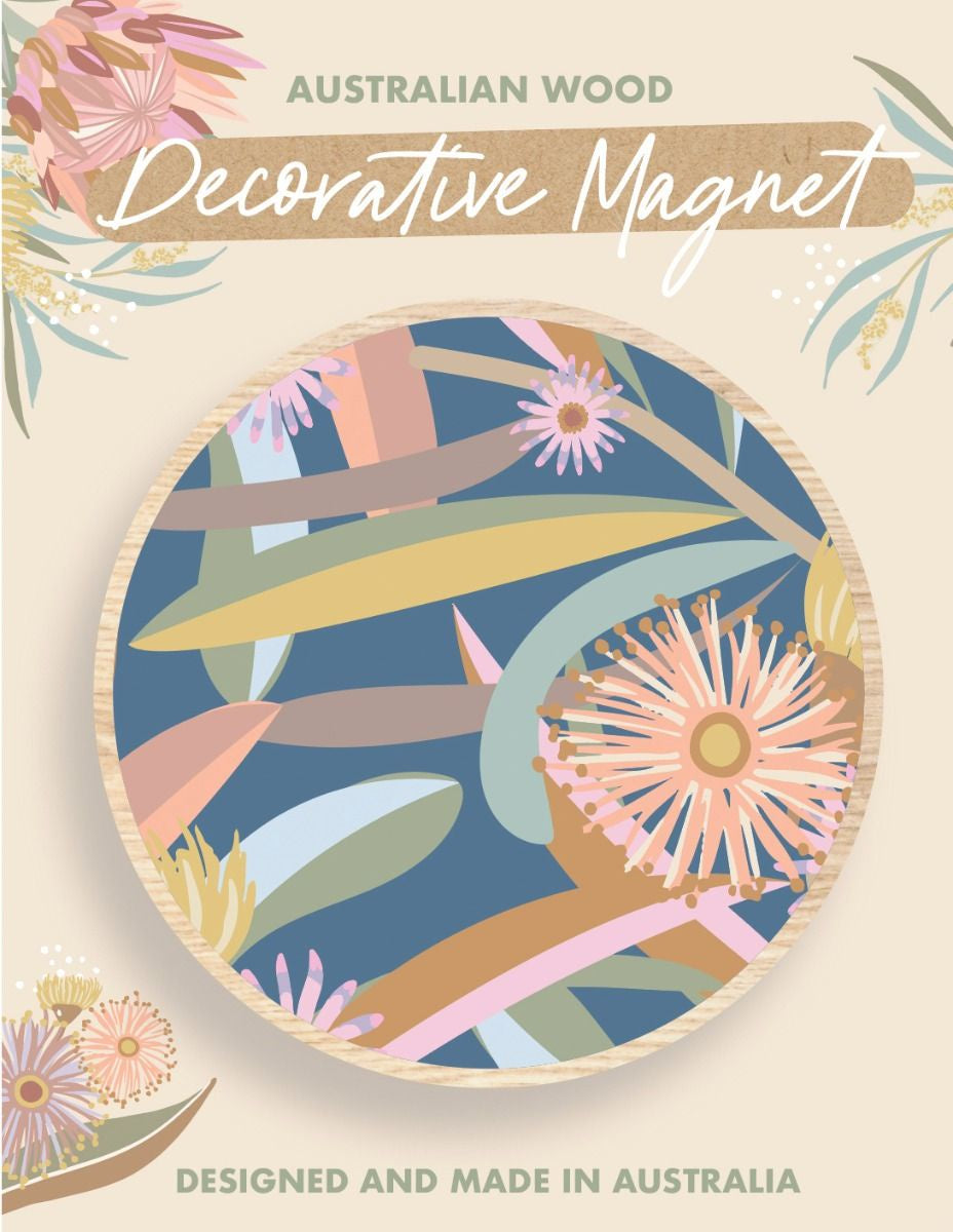 Australian Wood Magnet - Modern Aus Floral