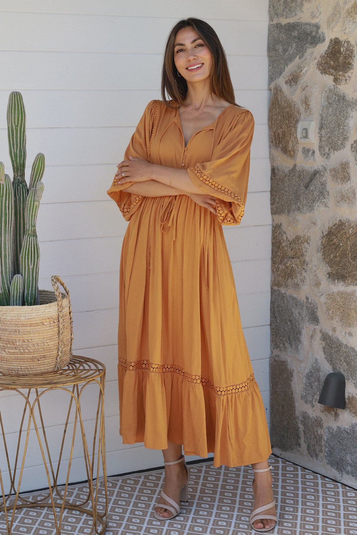 Margot Midi Dress - Mustard