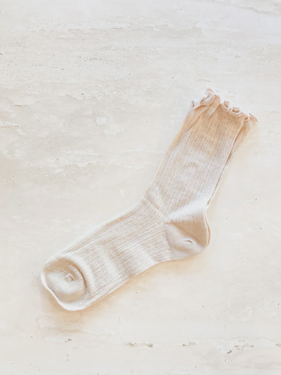 Marshmallow Frill Socks - Camel
