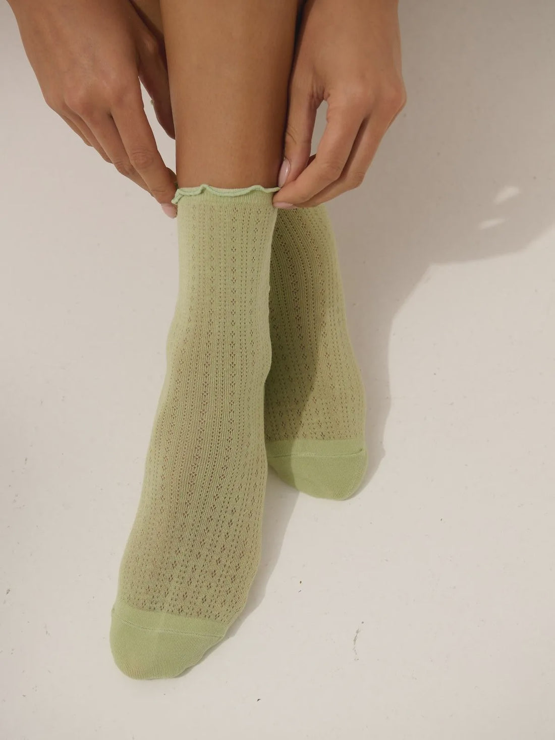 Marshmallow Frill Socks - Green