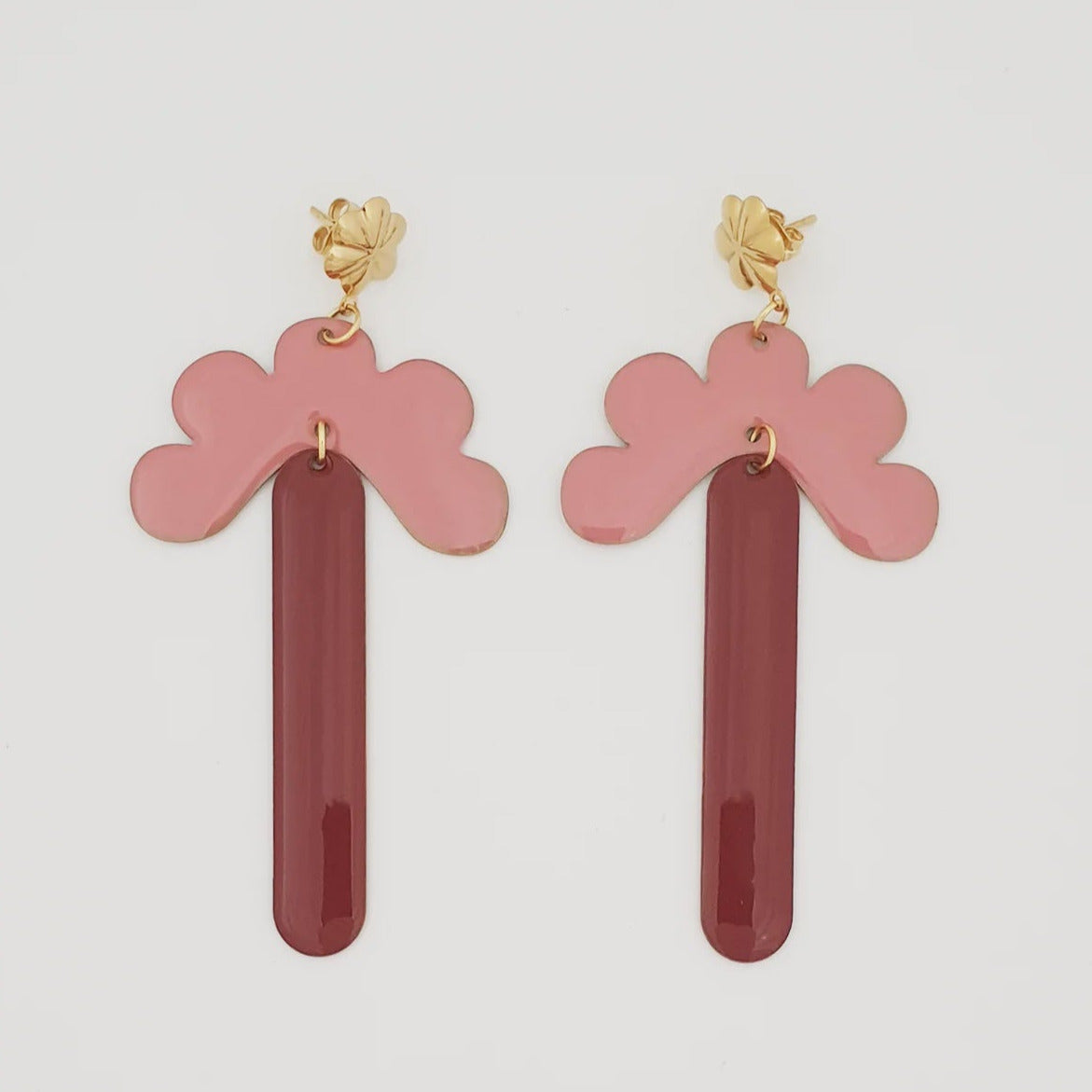 Middle Child Meadow Earrings - Pink &amp; Coffee
