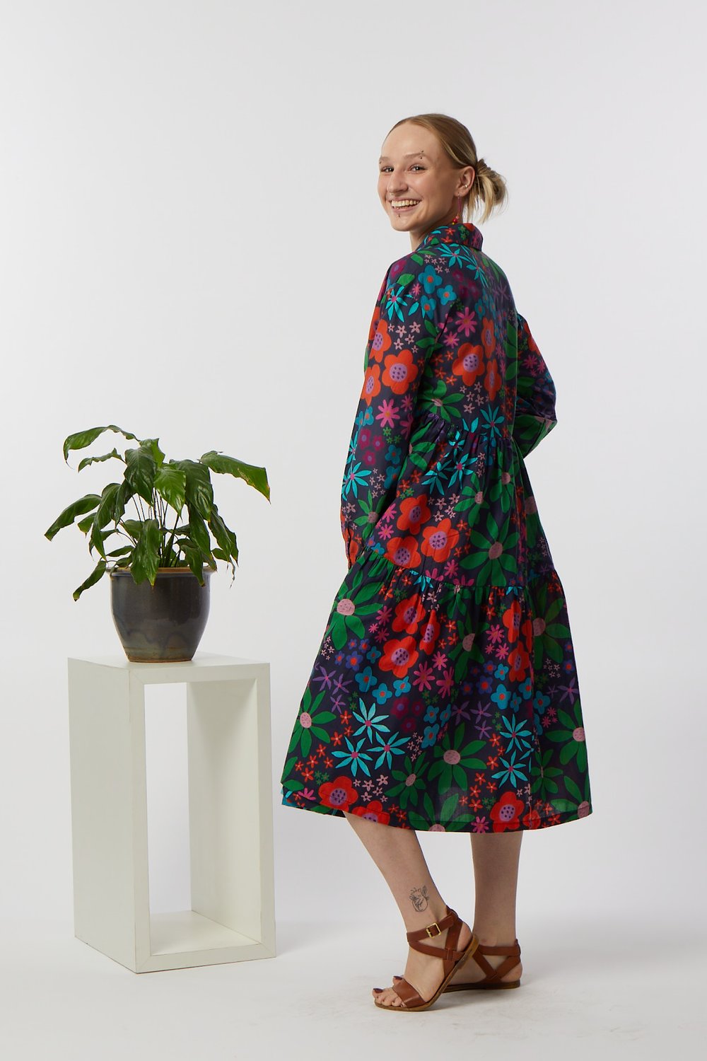 Pippa Dress - Midnight Floral Print - Large