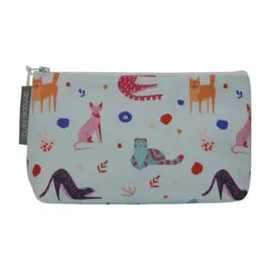 Annabel Trends Small Cosmetic Bag - Retro Blue Cat