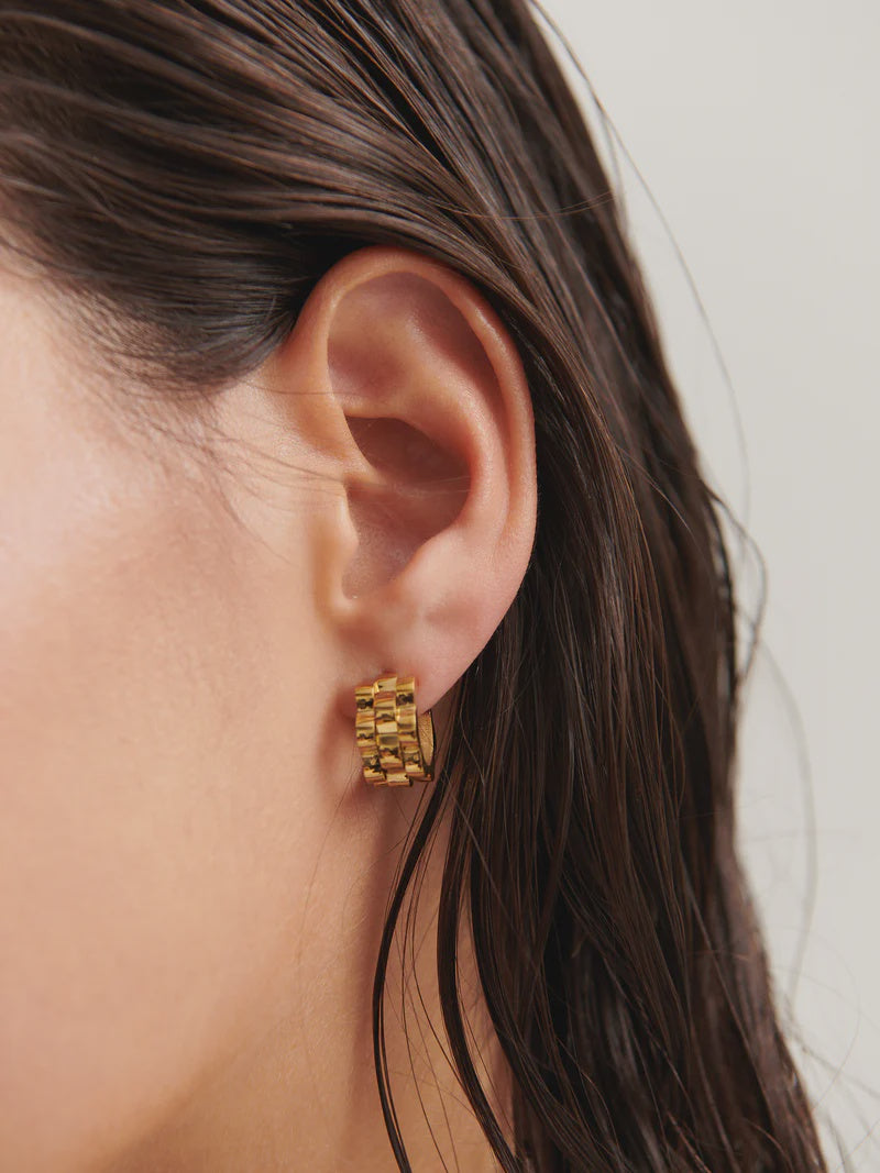 Ripple Gold Plated Earrings