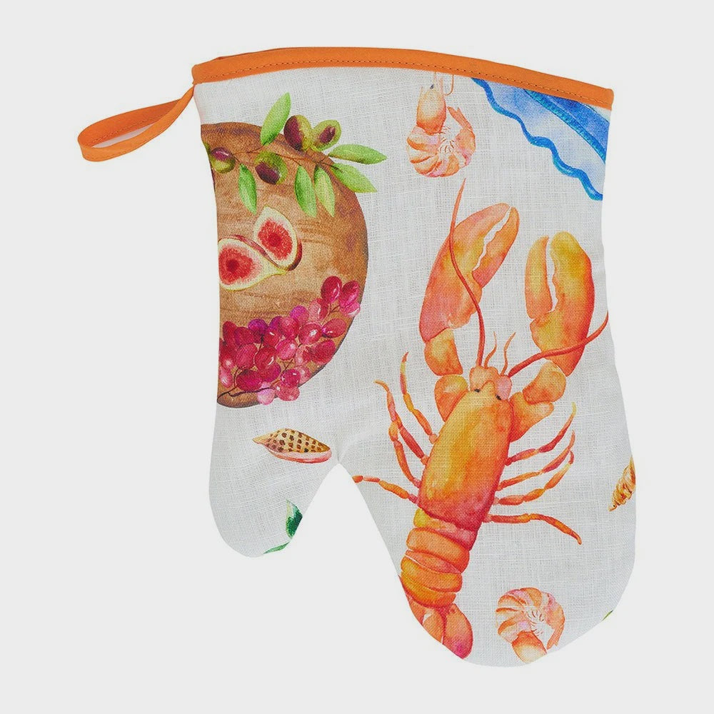 Linen Oven Mitt - Seafood