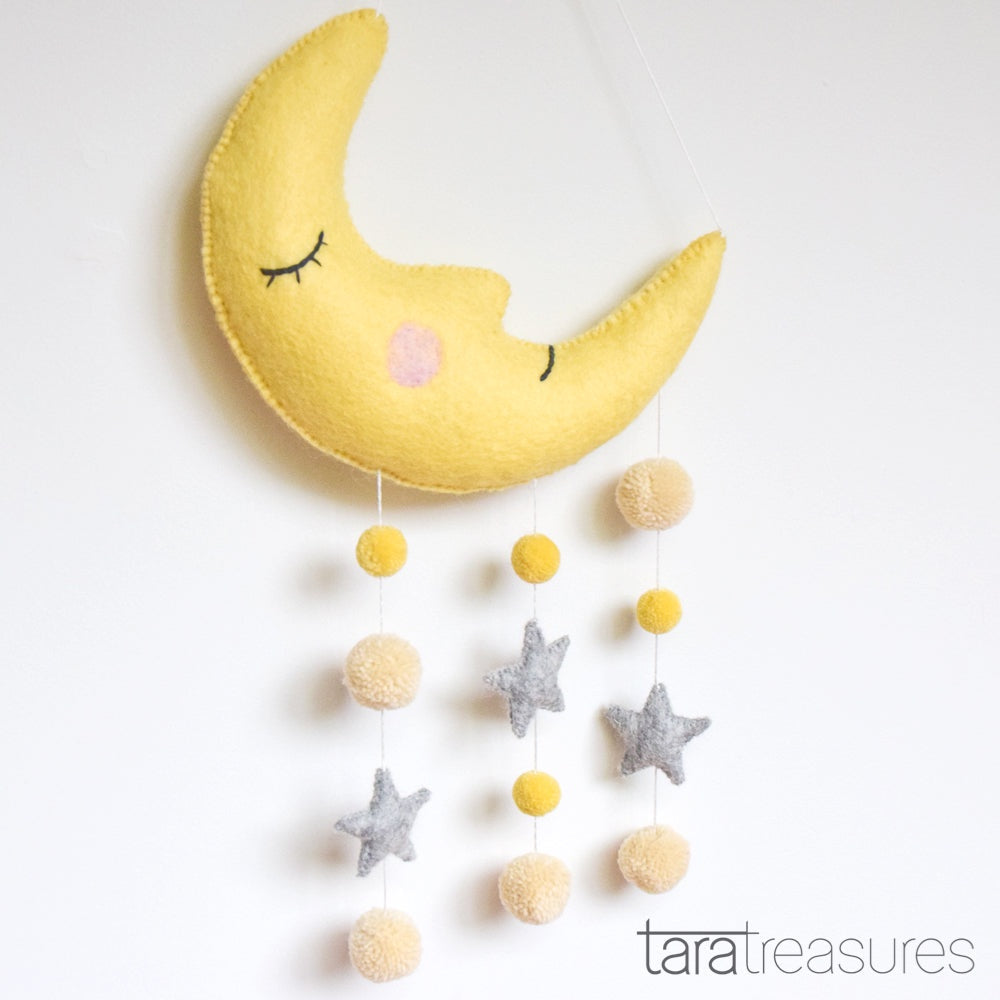 Sleeping Moon Nursery Mobile